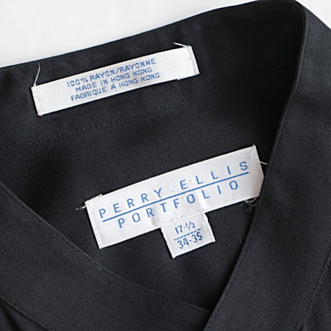 バンドカラー シャツ レーヨン 黒