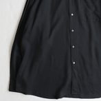 バンドカラー シャツ レーヨン 黒