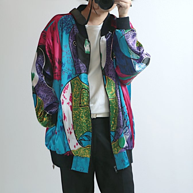 ピカソ ジャケット 柄 90s 古着