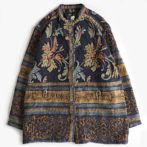 柄 ジャケット レディース ゴブラン ボタニカル