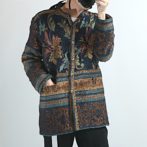 柄 ジャケット レディース ゴブラン ボタニカル
