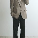 90s ハリスツイード テーラードジャケット ブラウン