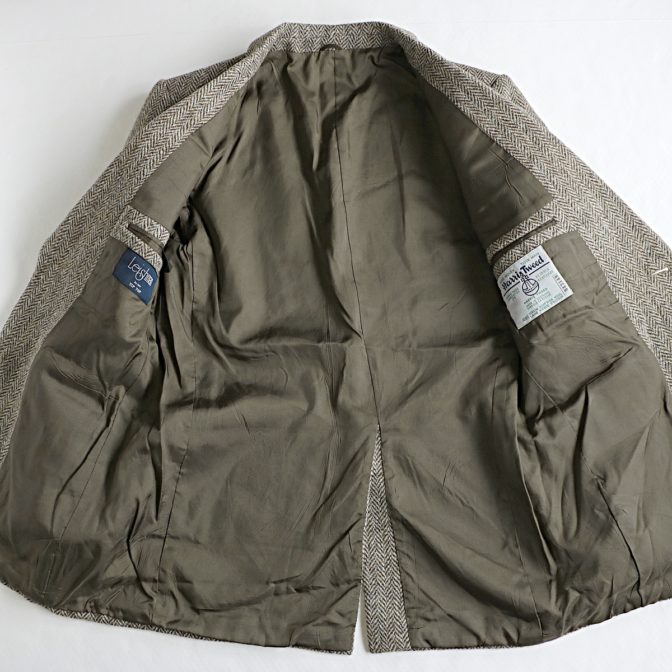 90s ハリスツイード テーラードジャケット ブラウン