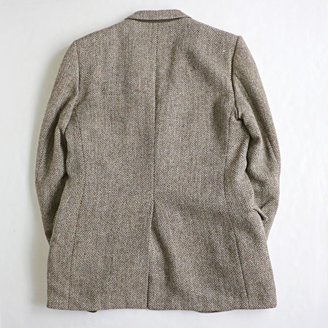 90s ハリスツイード テーラードジャケット ブラウン