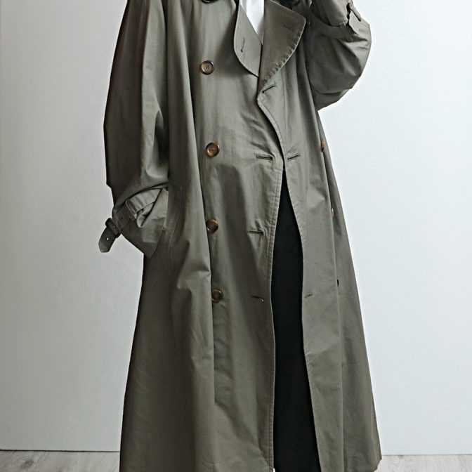 バーバリー トレンチコート メンズ 古着 オリーブ