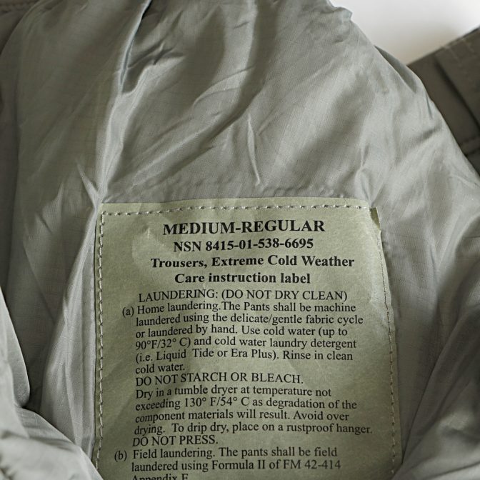 ECWCS プリマロフト パンツ レベル７