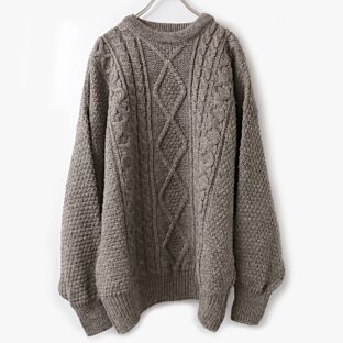 country collection アイルランド製 ピュアウール ニット フィッシャーマン セーター 古着 used