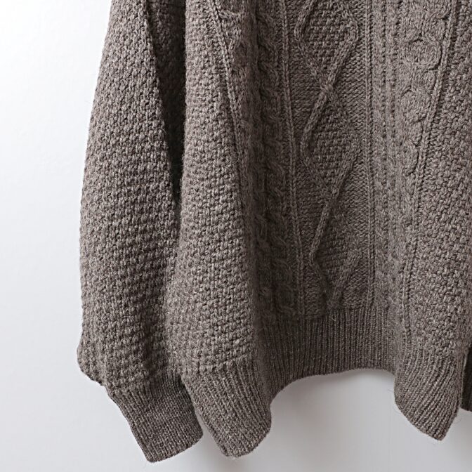 フィッシャーマン セーター アイルランド製 ブラウン