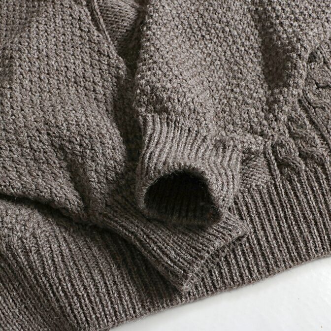 フィッシャーマン セーター アイルランド製 ブラウン