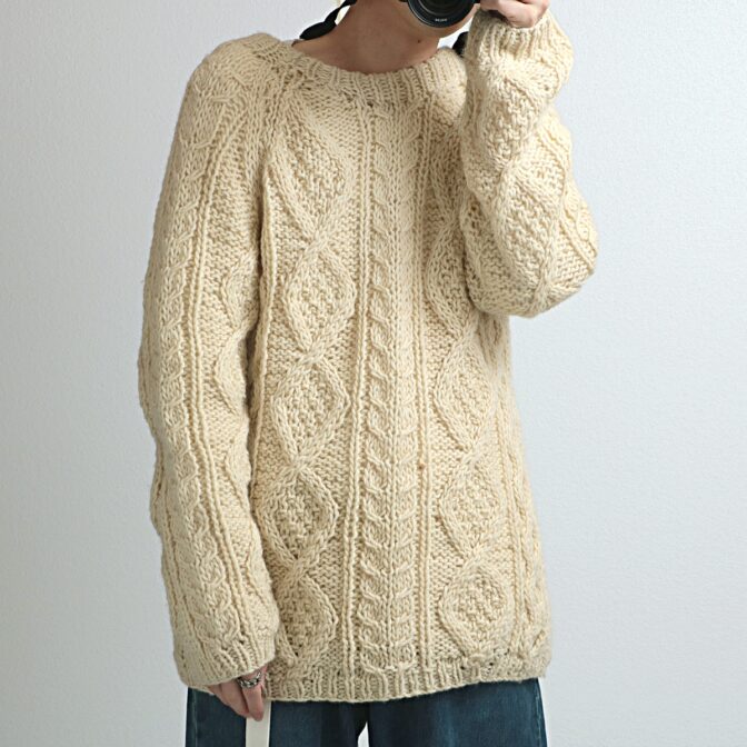 70s 80s アラン ニット フィッシャーマン セーター