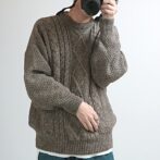 フィッシャーマン セーター アイルランド製 ブラウン