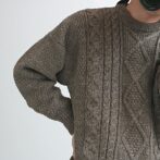 フィッシャーマン セーター アイルランド製 ブラウン