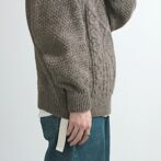 フィッシャーマン セーター アイルランド製 ブラウン