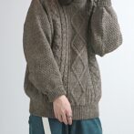 フィッシャーマン セーター アイルランド製 ブラウン