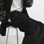 コーデュロイ 太畝 パンツ 黒