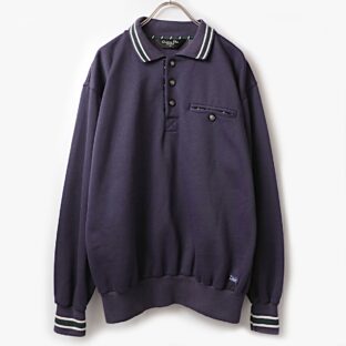 90s Christian Dior MONSIEUR クリチャンディオール リブライン 襟付き スウェット トレーナー 古着 used