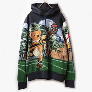 タグ付 POLO RALPH LAUREN ポロベア 総柄 プレッピー スウェット プルオーバー パーカー