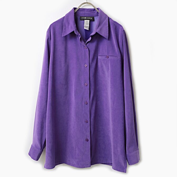フェイクスエード シャツ 古着 紫