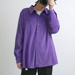 フェイクスエード シャツ 古着 紫