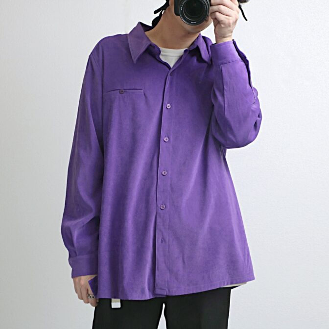 フェイクスエード シャツ 古着 紫