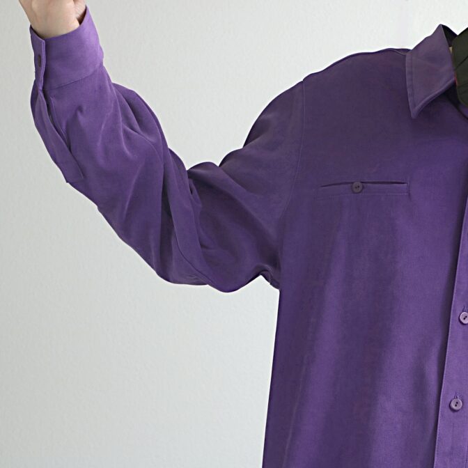 フェイクスエード シャツ 古着 紫