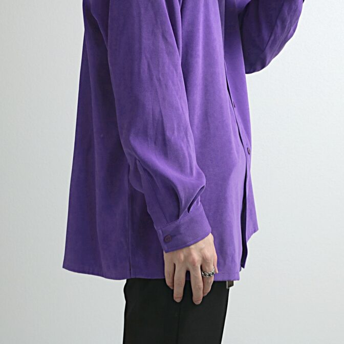 フェイクスエード シャツ 古着 紫