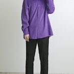 フェイクスエード シャツ 古着 紫