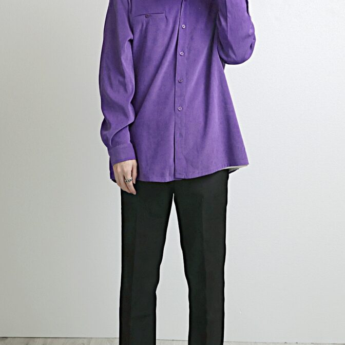 フェイクスエード シャツ 古着 紫