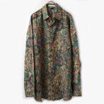 80s 柄 シルク シャツ 古着
