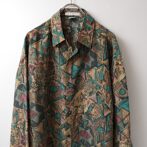 80s 柄 シルク シャツ 古着