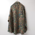 80s 柄 シルク シャツ 古着