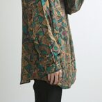 80s 柄 シルク シャツ 古着