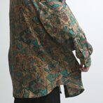 80s 柄 シルク シャツ 古着