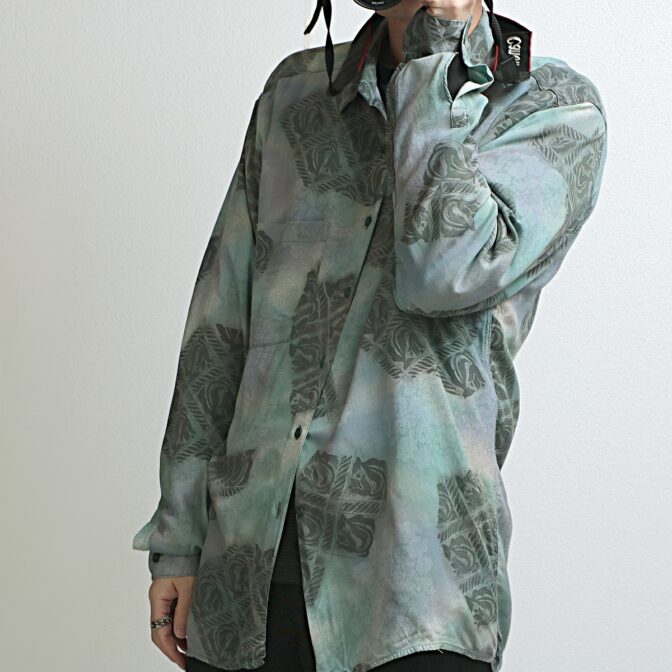 70s 柄 シャツ イタリア製 古着