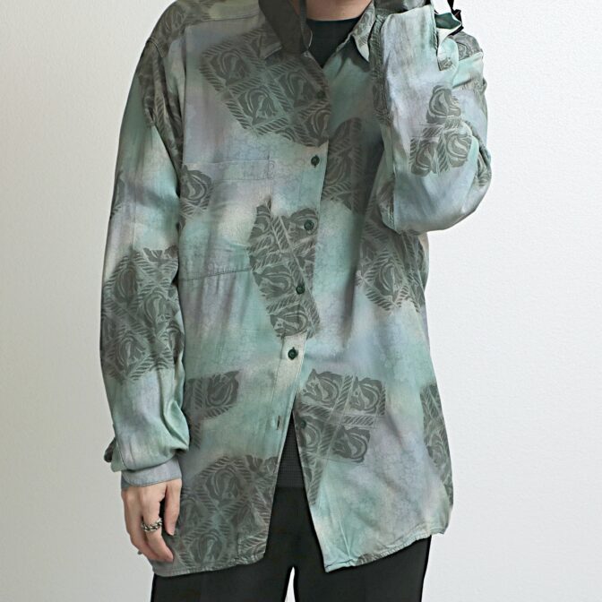 70s 柄 シャツ イタリア製 古着