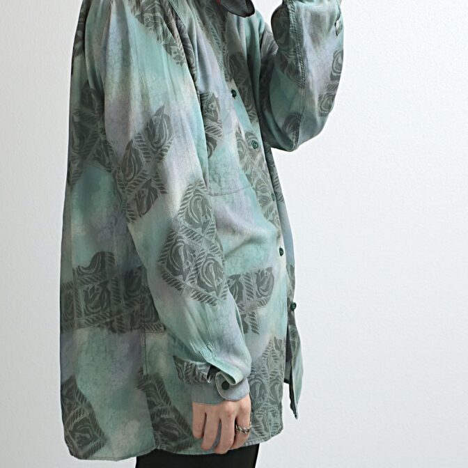 70s 柄 シャツ イタリア製 古着