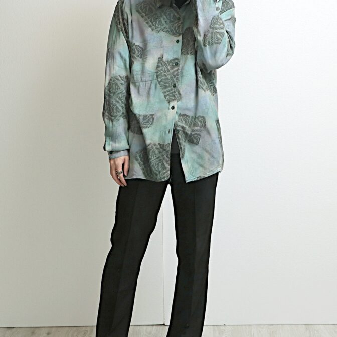 70s 柄 シャツ イタリア製 古着