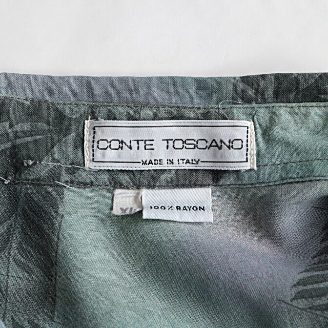 70s 柄 シャツ イタリア製 古着