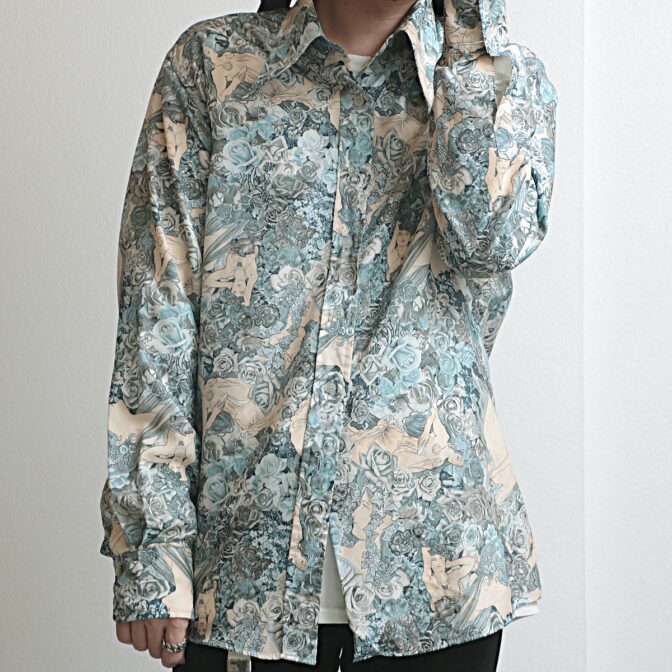 70s 総柄 シャツ アート