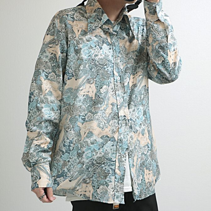 70s 総柄 シャツ アート