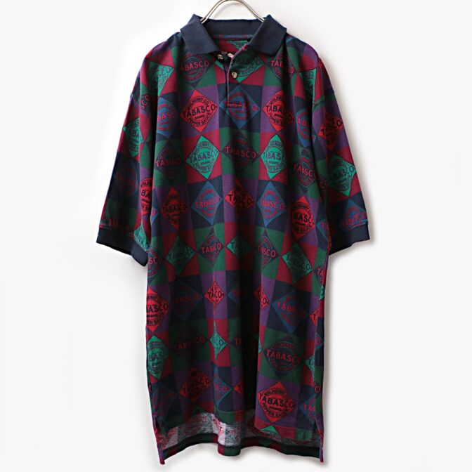 90s タバスコ 柄 ポロシャツ 古着