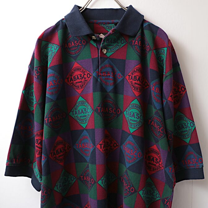 90s タバスコ 柄 ポロシャツ 古着