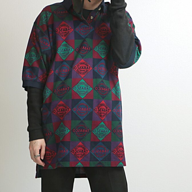 90s タバスコ 柄 ポロシャツ 古着