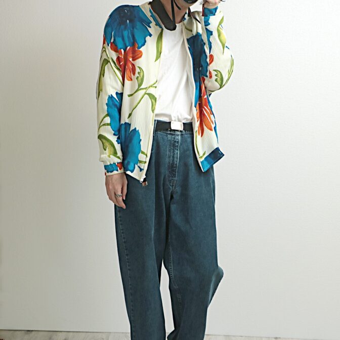 90s ボタニカル ブルゾン レディース 古着