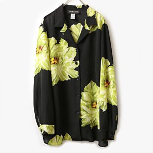 非公開: SAG HARBOR ボタニカル 柄 長袖 シャツ 古着 used