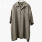 古着 シルク シャツ 無地 グレー