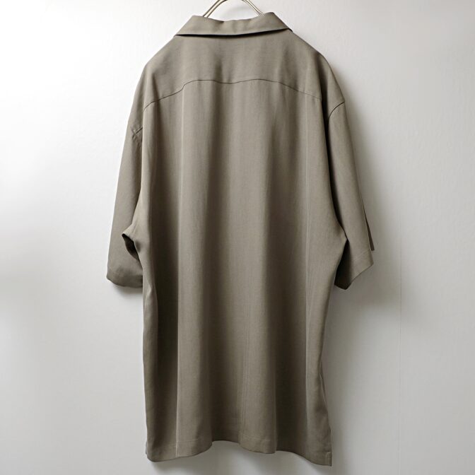 古着 シルク シャツ 無地 グレー