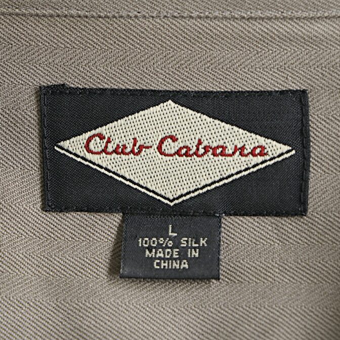 古着 シルク シャツ 無地 グレー