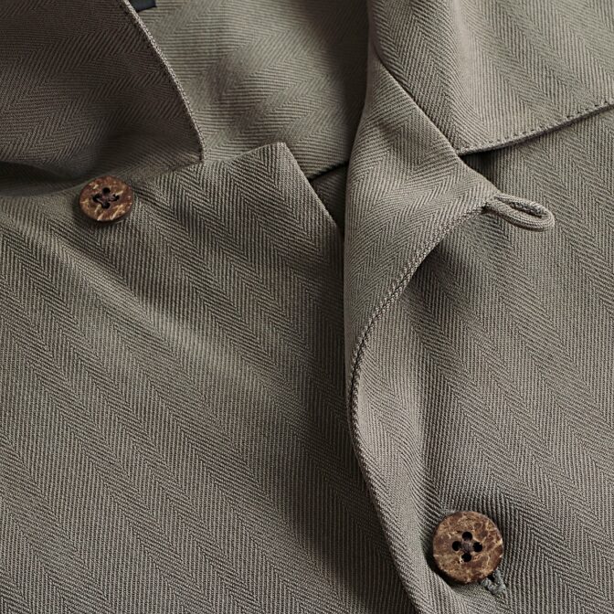 古着 シルク シャツ 無地 グレー