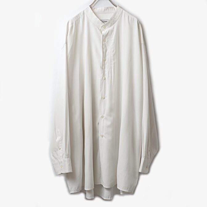 古着 バンドカラー シャツ ロング丈